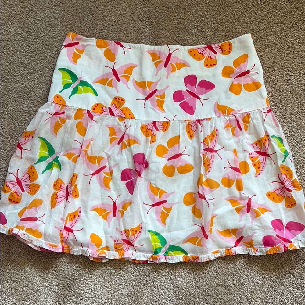 Lilly Pulitzer Orange Pink Bubble Mini Skirt